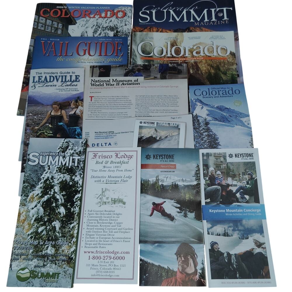 Colorado Travel Ephemera Lot - Keystone Vail Frisco Leadville Souvenirs 2010-11